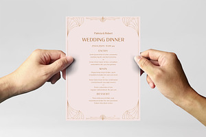 Pink Art Deco Wedding Stationery