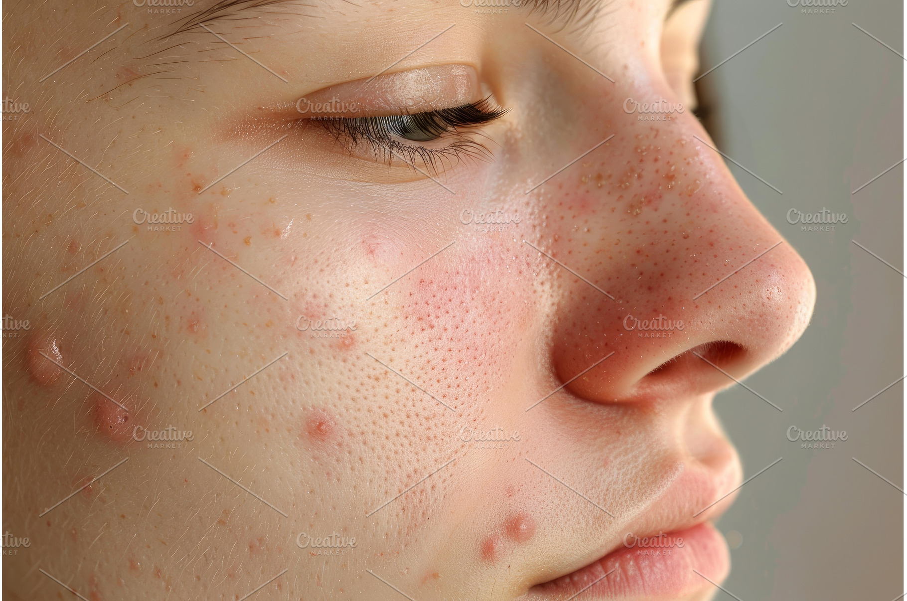 Teenage girl with problem skin, a Person Photo by Ylivdesign