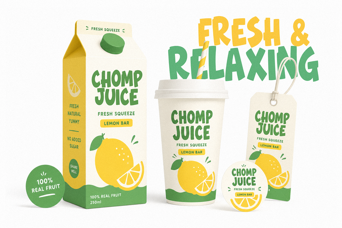 Lemon Chomp - Fresh Display Font, a Symbol Font by figuree studio (Photo 3 of 7)
