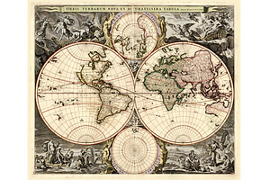 High Quality Antique World Map -
