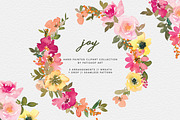 Watercolor Bright Flower Clipart Set, an Illustration by Patishop Art (Thumbnail 3 of 8)