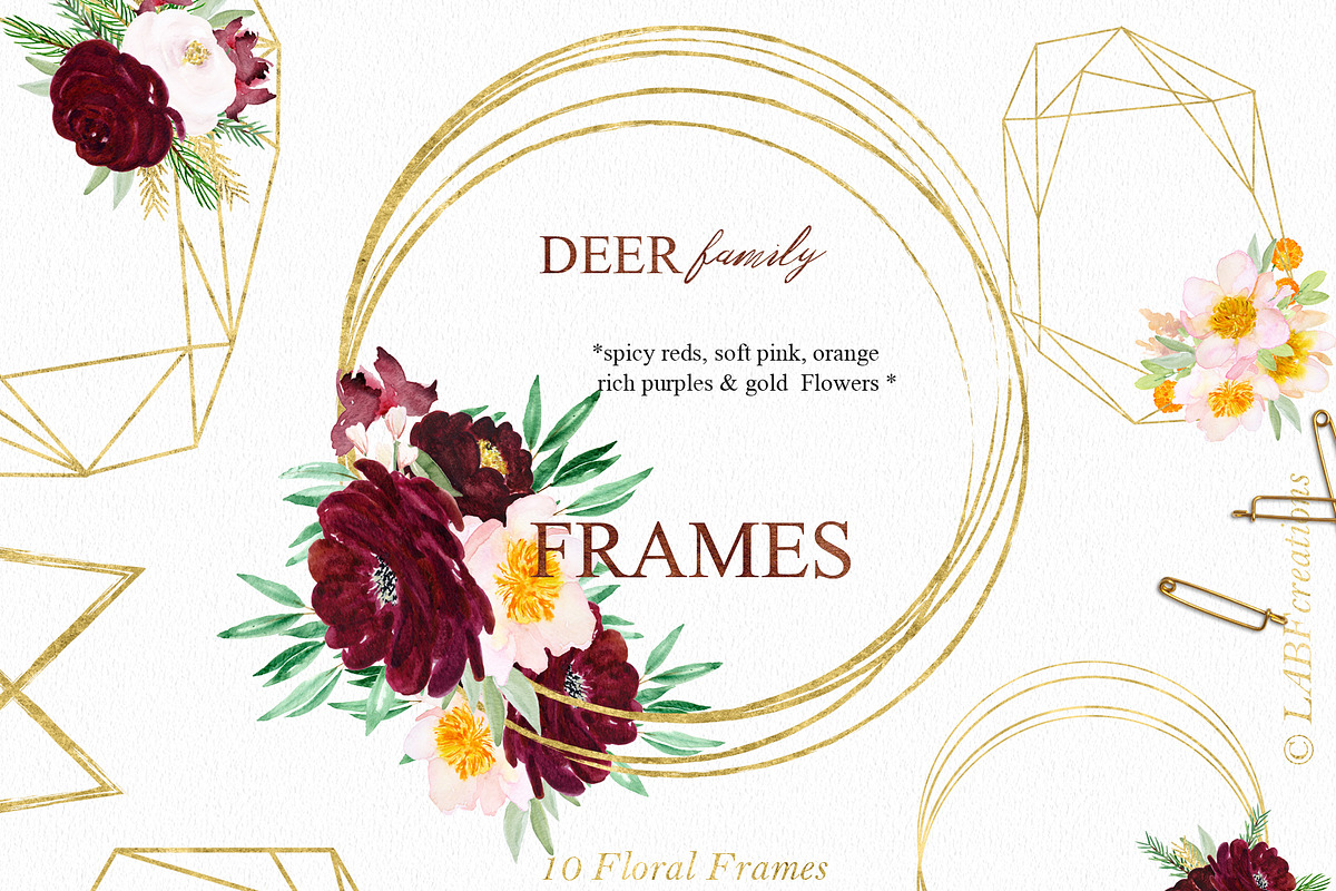 Autumn Watercolor Flowers. Deer, an Animal Illustration by LABFcreations (Photo 10 of 12)