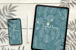 Tropical Leaf Procreate Stamp Brush