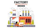 10 Factory Vector Illustration, an Object Illustration by denayunebgt (Thumbnail 1 of 4)