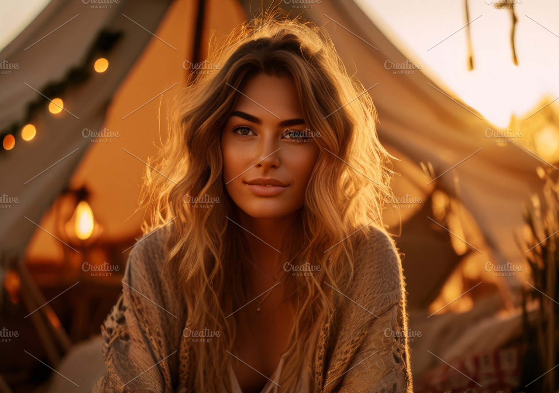 Portrait of Woman in Front of Tent a, a Person Photo by Fascinadora