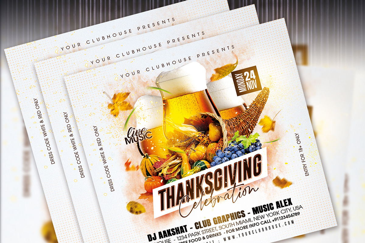 Thanksgiving Flyer Template, a Templates & Theme by MithilaCreation (Photo 5 of 6)