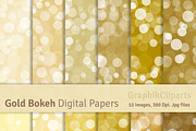 Gold Bokeh Digital Papers, a Texture Graphic by Chus Moreno Studio (Thumbnail 1 of 3)