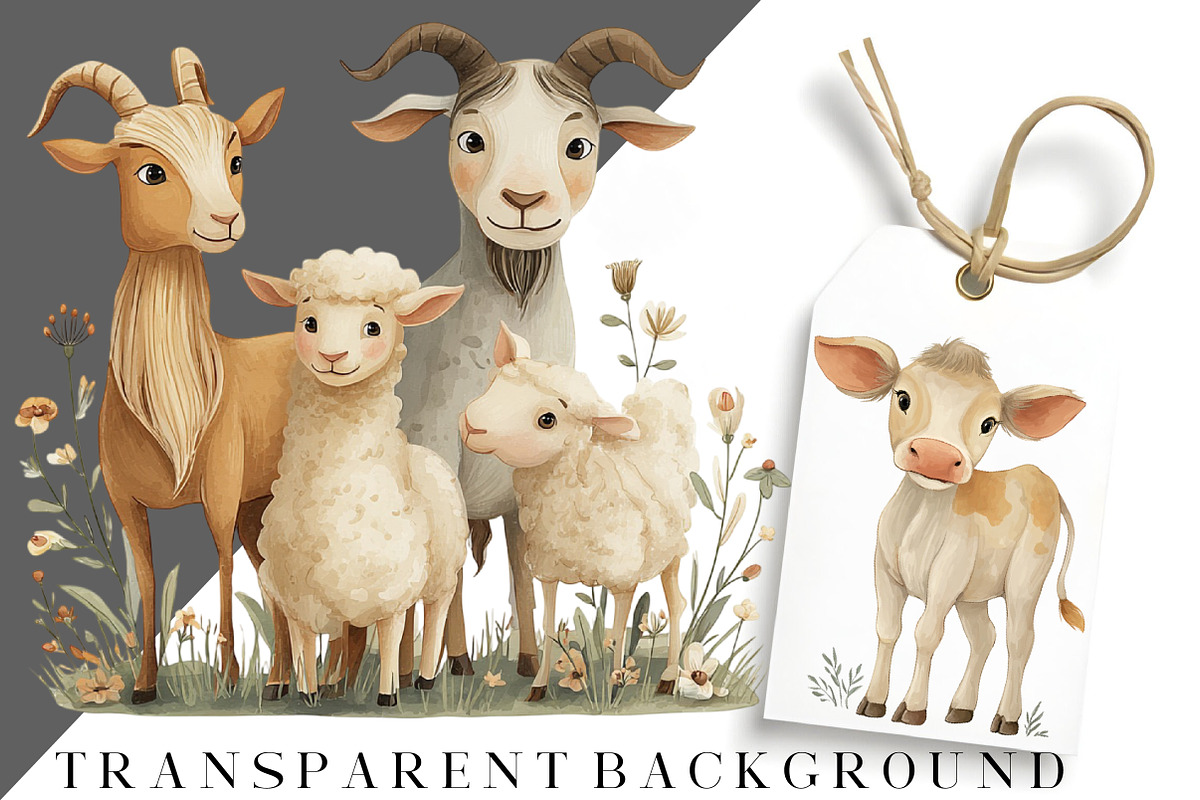 Family Farm animals baby collection, an Illustration by DreamCafeArt (Photo 7 of 8)