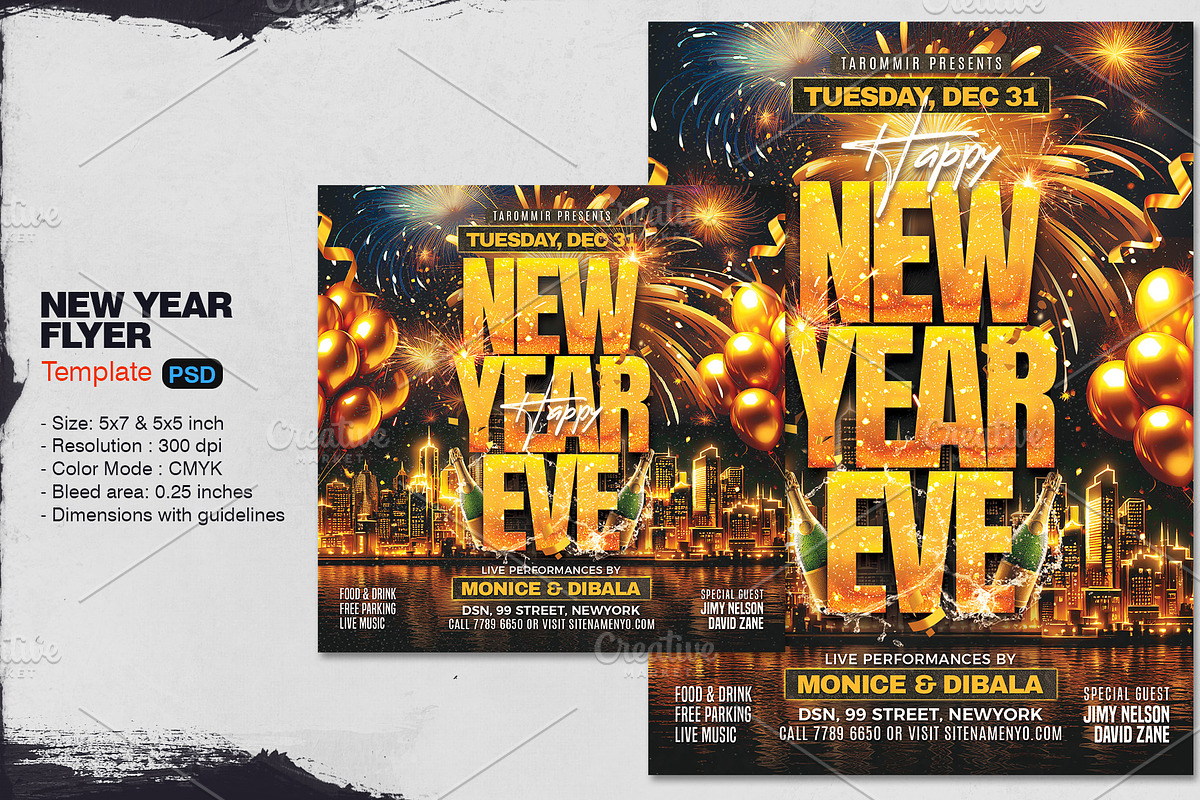 New Year Eve Flyer, a Flyer Template by Tarommir (Photo 1 of 4)