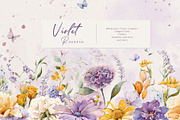 Watercolor Violet Floral Collection, a Decorative Illustration by Damian Roh (Thumbnail 3 of 14)