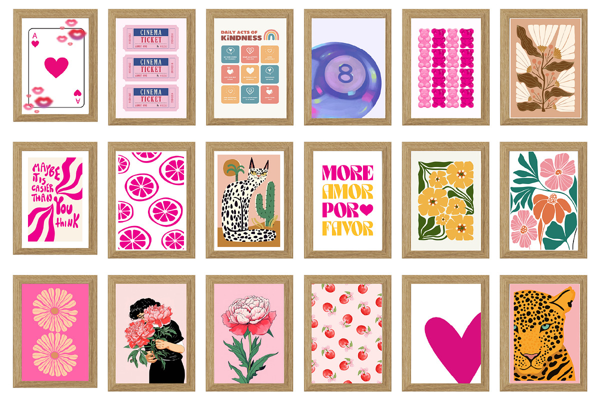 Trendy Pink Preppy Wall Art Prints, a Wallpaper Photo by Chipshpow Graphics (Photo 7 of 10)