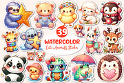 Cute Animals Stickers Clipart Bundle, an Illustration by Dream Creation (Thumbnail 1 of 5)