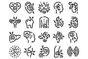 Body pain and ache glyph line icons, an Object Graphic by pikepicture (Thumbnail 2 of 3)