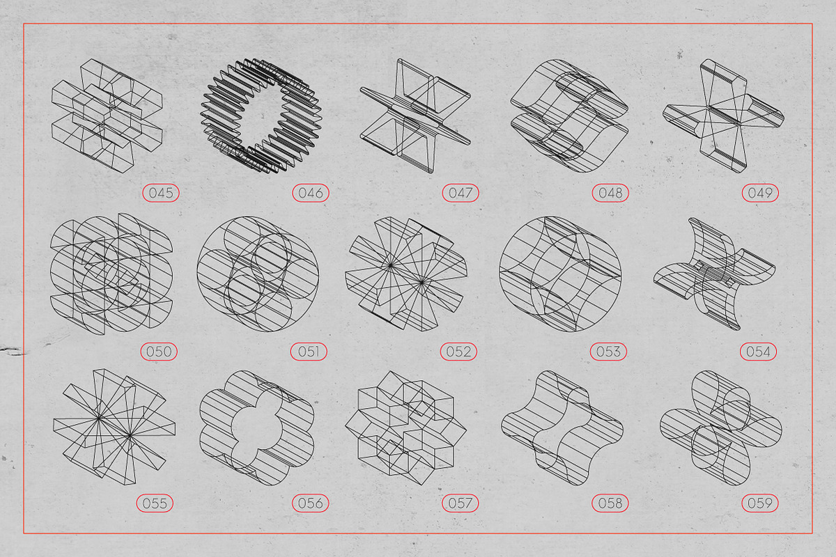 3D Wireframe Isometric Shapes | 2, an Object Graphic by MaximGertsen (Photo 8 of 11)