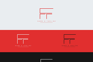 Initial letters monogram logo FF