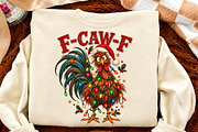 Funny Christmas Chicken F-CAW-E PNG, a Seasonal Illustration by Canvas Craft (Thumbnail 4 of 6)