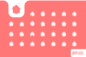 house icons flat design vector, a Solid Icon by devastd