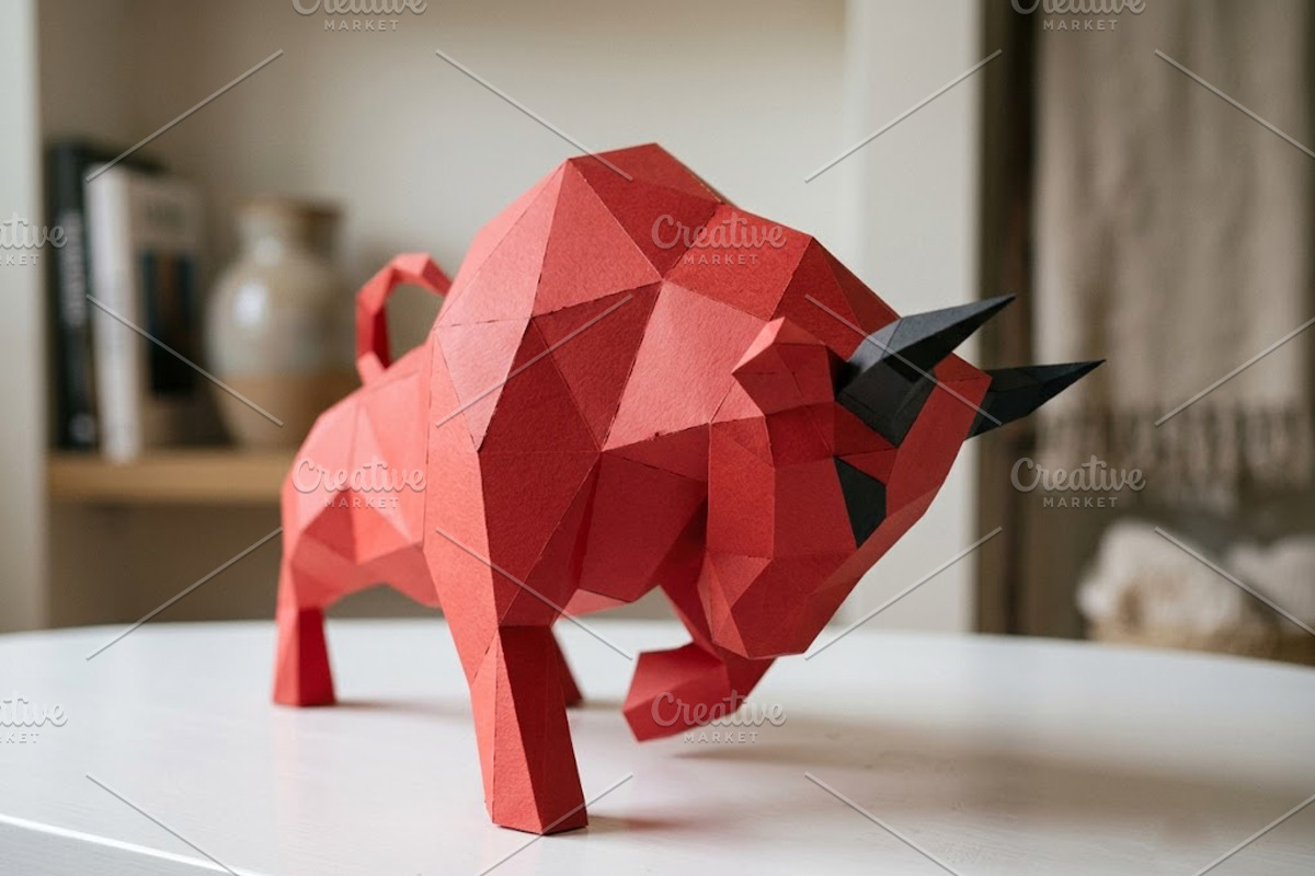 Angry Bull Sculpture - 3d papercraft, a Card Template by PAPER amaze (Photo 3 of 5)
