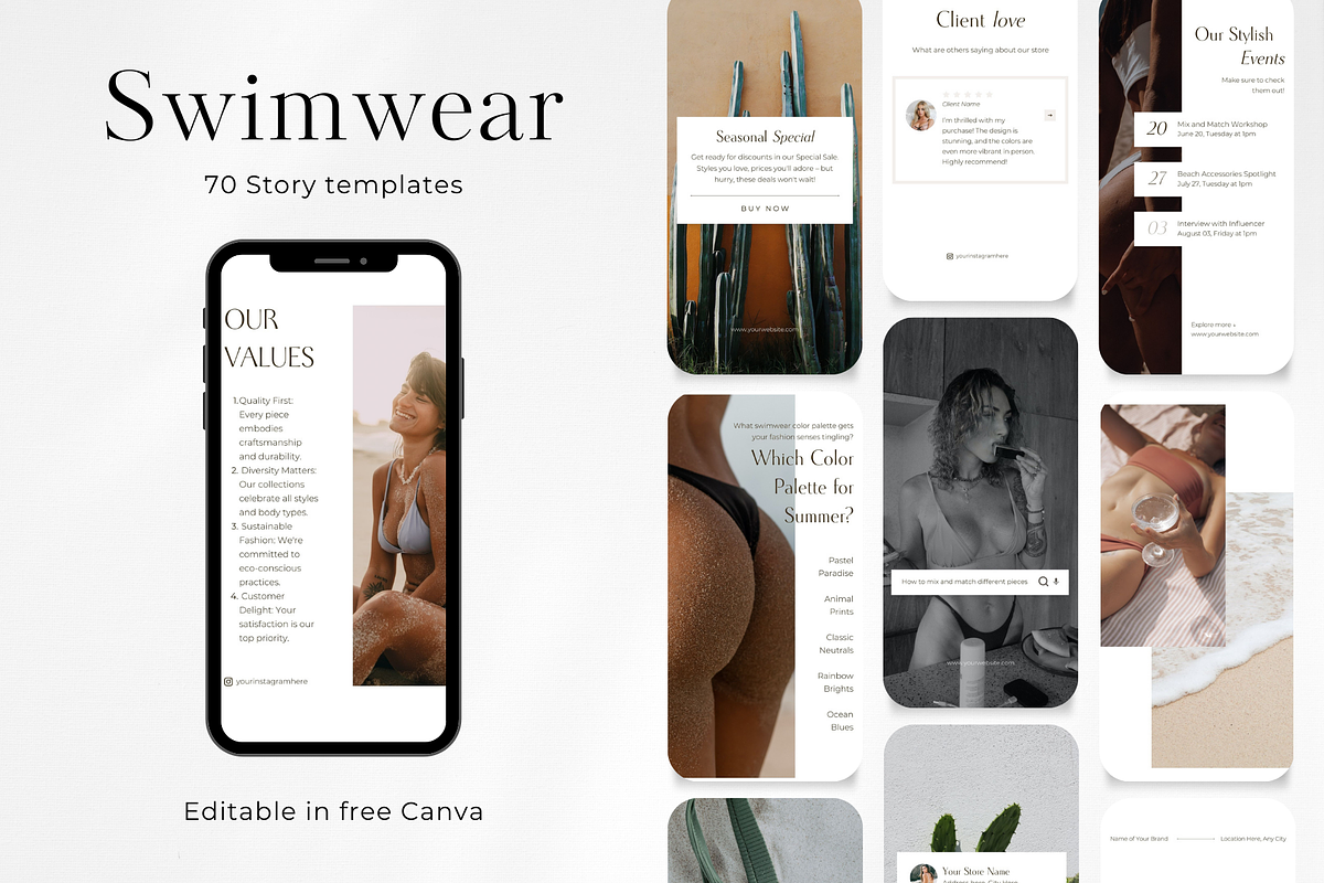 70 Swimwear Store/Shop Stories, a Social Media Template by PatternLab. (Photo 1 of 9)
