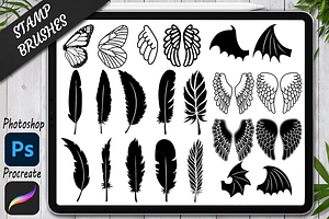 Feather Stamps Procreate Photoshop.