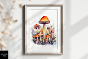 Wild Mushrooms Watercolor Clipart, a Food Illustration by Leakedink (Thumbnail 2 of 4)