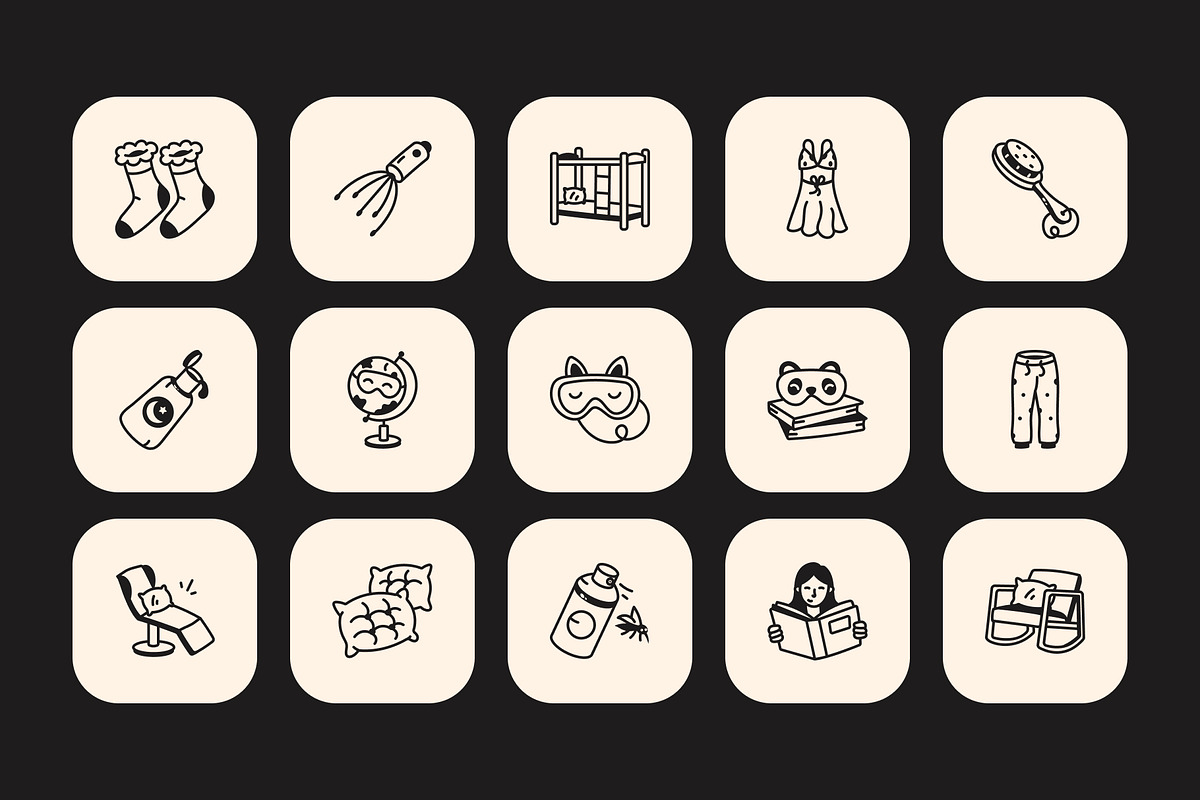 Sleep Doodle Icon Set, an Outline Icon by Vectors Market (Photo 6 of 8)