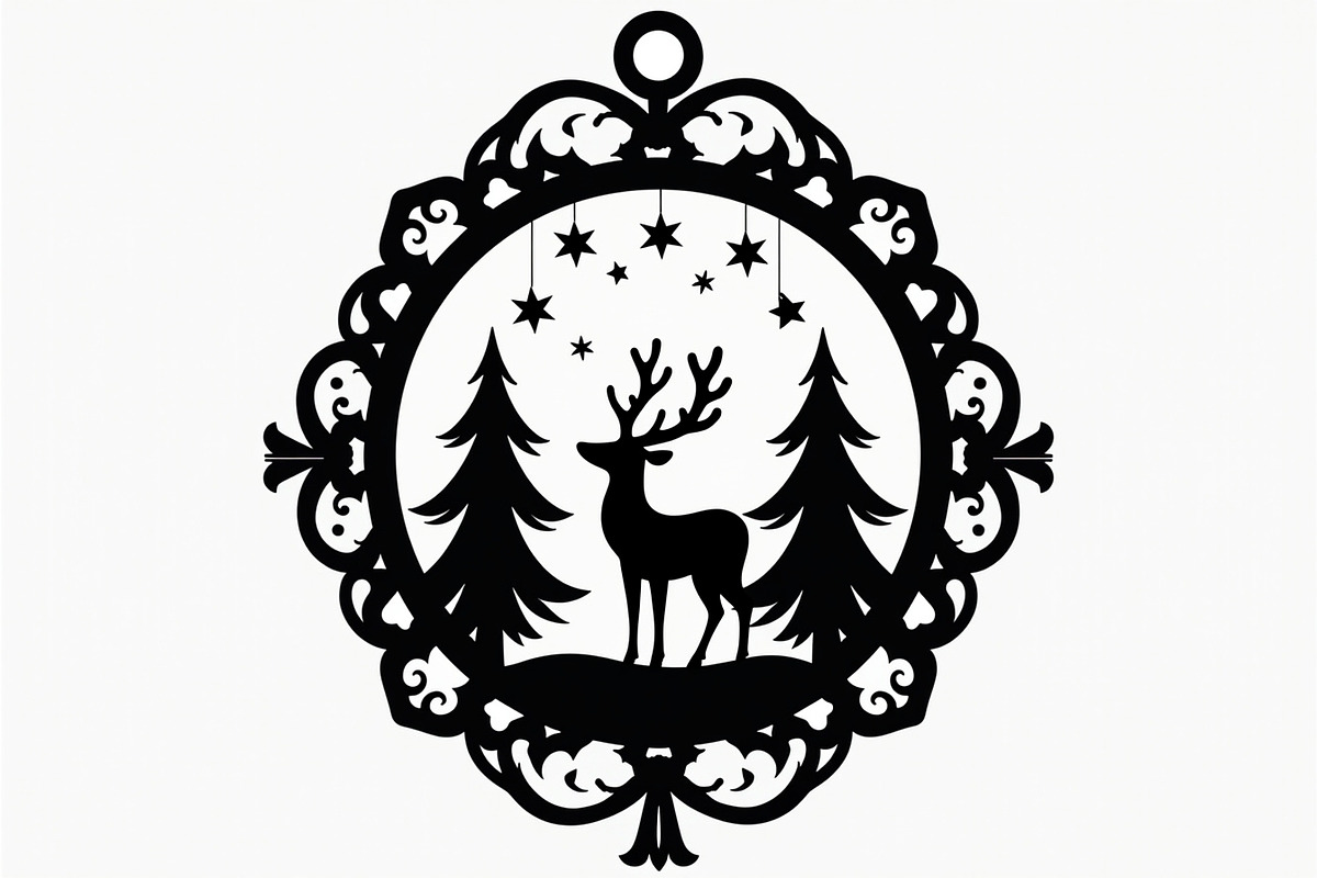 Christmas Laser Cut Ornament Bundle, a Graphic by musafir_fashion (Photo 8 of 16)