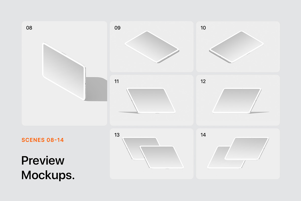 iPad Pro 11 - 21 Clay Mockups, an iPad Mockup by Asylab (Photo 3 of 56)
