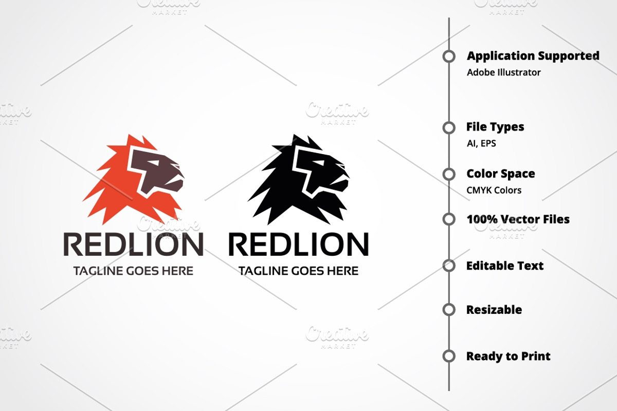 Red Lion Logo, a Branding & Logo Template by Design_Planet