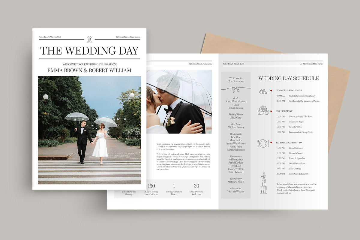 Wedding Day Program Template, a Brochure Template by BrandPacks (Photo 5 of 5)