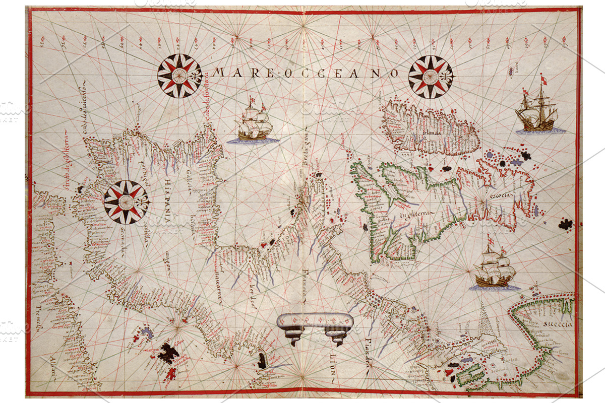 Antique Nautical Charts, a Texture Graphic by Blue Line Design (Photo 4 of 21)