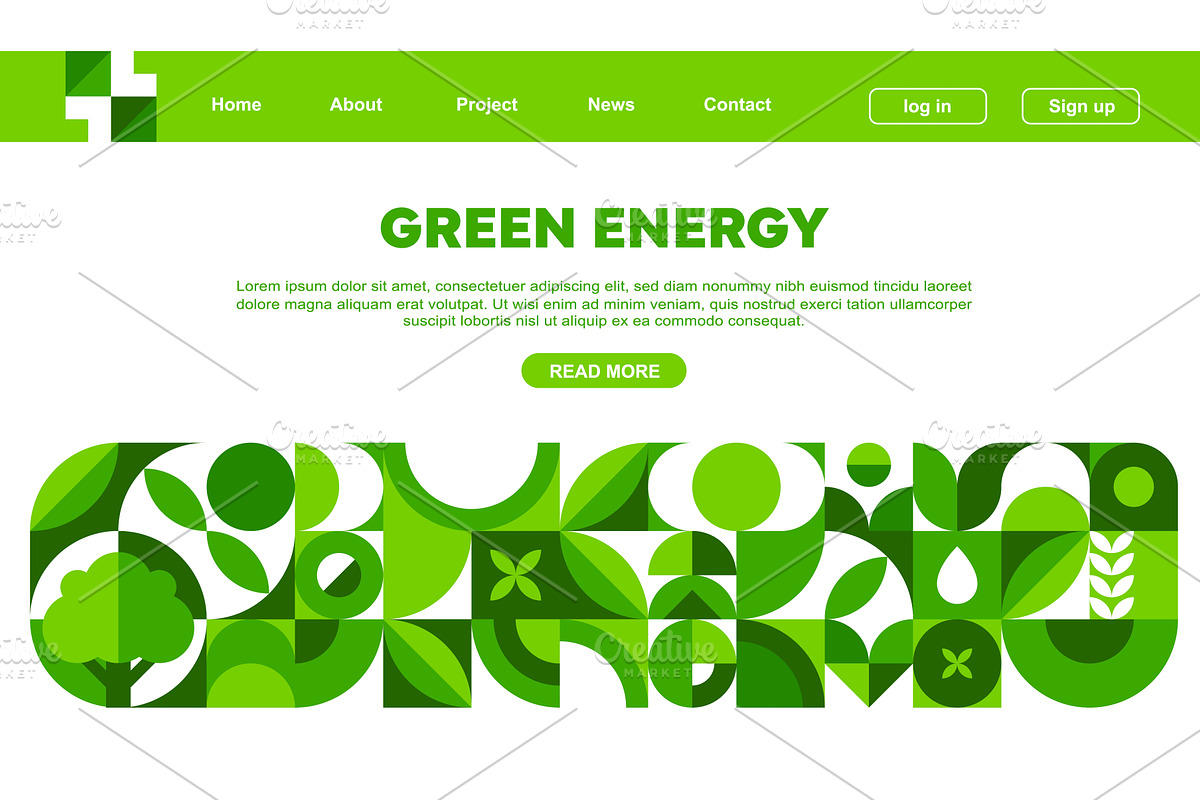 Ecology company landing page, a Decorative Illustration by Buch&Bee