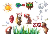 Big set of children's elements, an Animal Illustration by fiolika (Thumbnail 3 of 6)