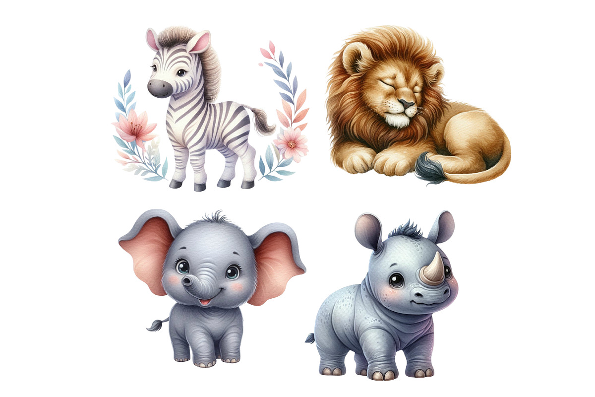 Safari Watercolor Clipart, an Illustration by Designworld (Photo 4 of 5)