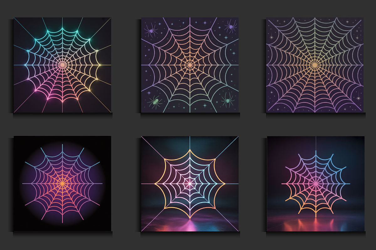 Halloween Colorful Spider Web Backgr, a Background Graphic by protabsorkar11 (Photo 3 of 4)