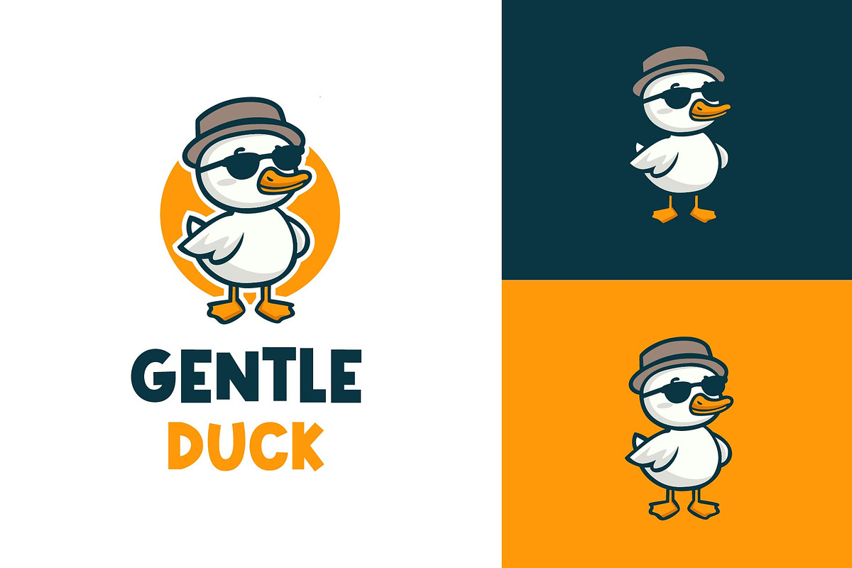 Cool Gentle Duck Logo Design, a Branding & Logo Template by funpixel