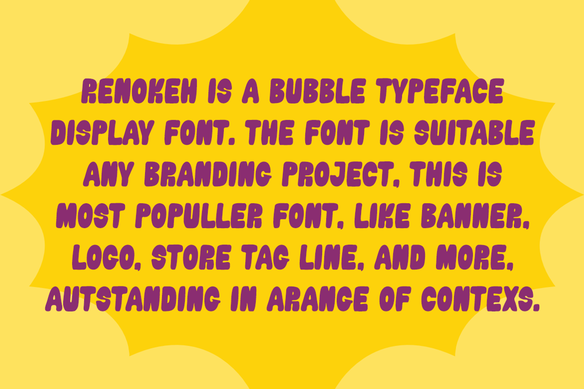 Renokeh - Bubble Font, a Sans Serif Font by QR Design Studio (Photo 4 of 8)
