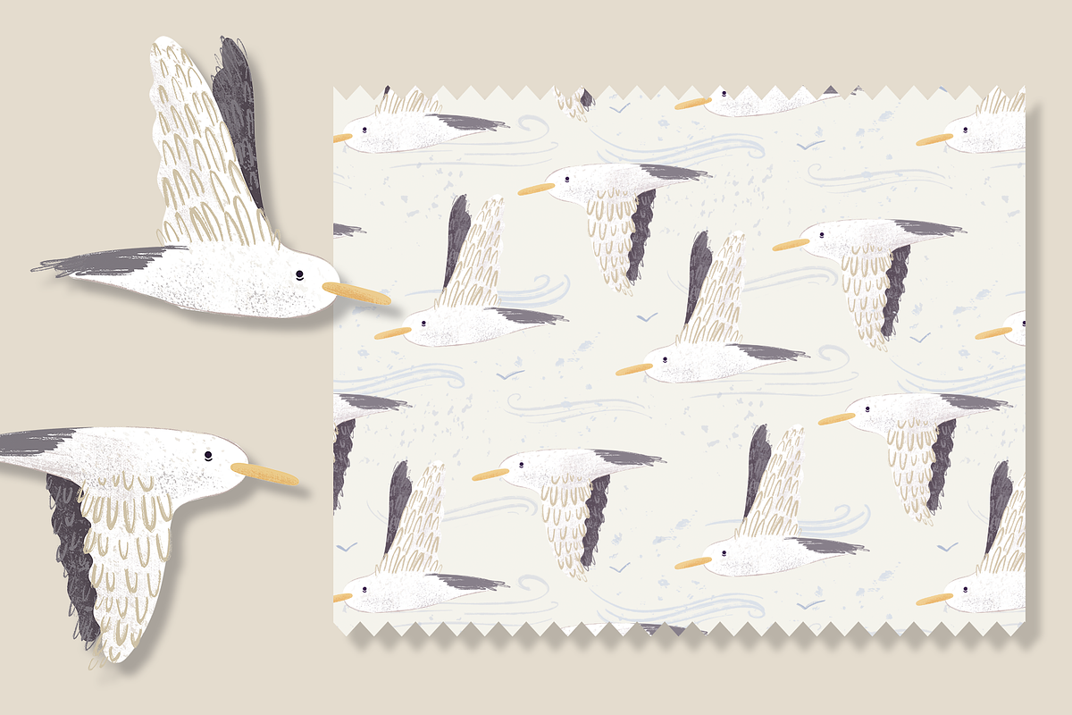 Seagull Pattern, a Pattern Graphic by Lady Bruniere Design (Photo 2 of 12)