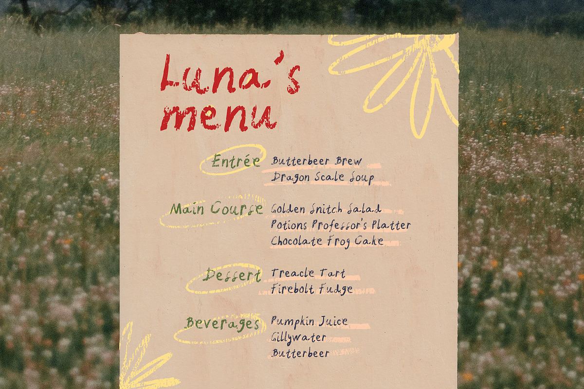 Handwritten Chalk Font Luna's Quill, a Handwritten Font by Perplexitics (Photo 9 of 10)