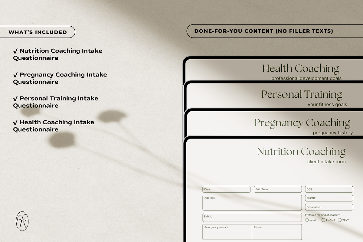 Nutrition & Fitness Coaching Forms, a Marketing Template by HelloKarla (Photo 2 of 5)