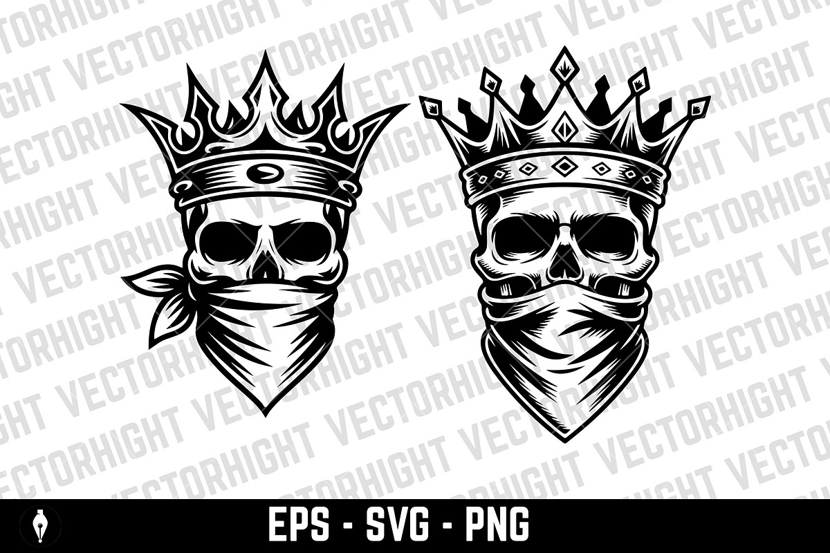 Human skull wearing a royal crown, a Person Illustration by Vectorhight (Photo 3 of 4)