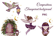 Tropical Fairy Watercolor Set, a Decorative Illustration by ZabolotnaArt (Thumbnail 4 of 13)