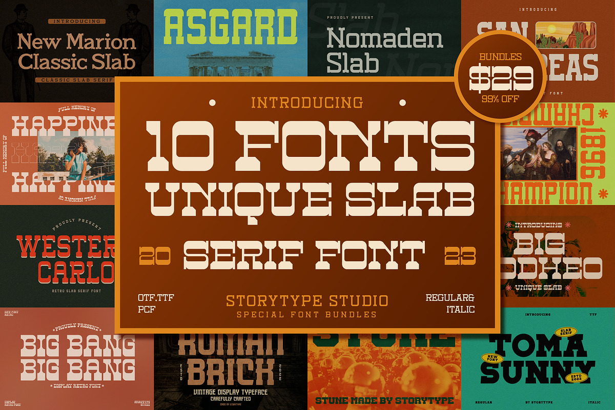SALE ! Unique Slab Serif Font Bundle, a Serif Font by Storytype Studio (Photo 1 of 11)