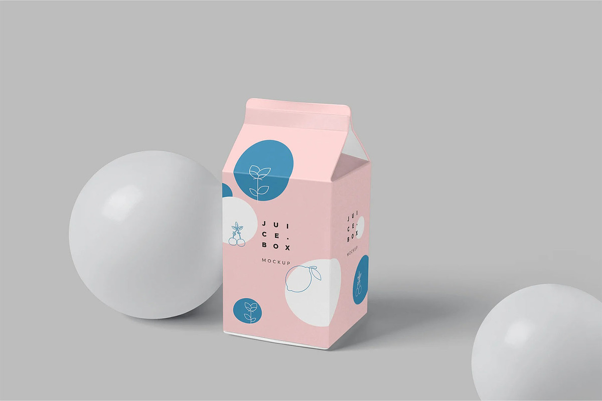 Small Juice Packaging Box Mockup, a Packaging Mockup by megostudi0 (Photo 2 of 6)