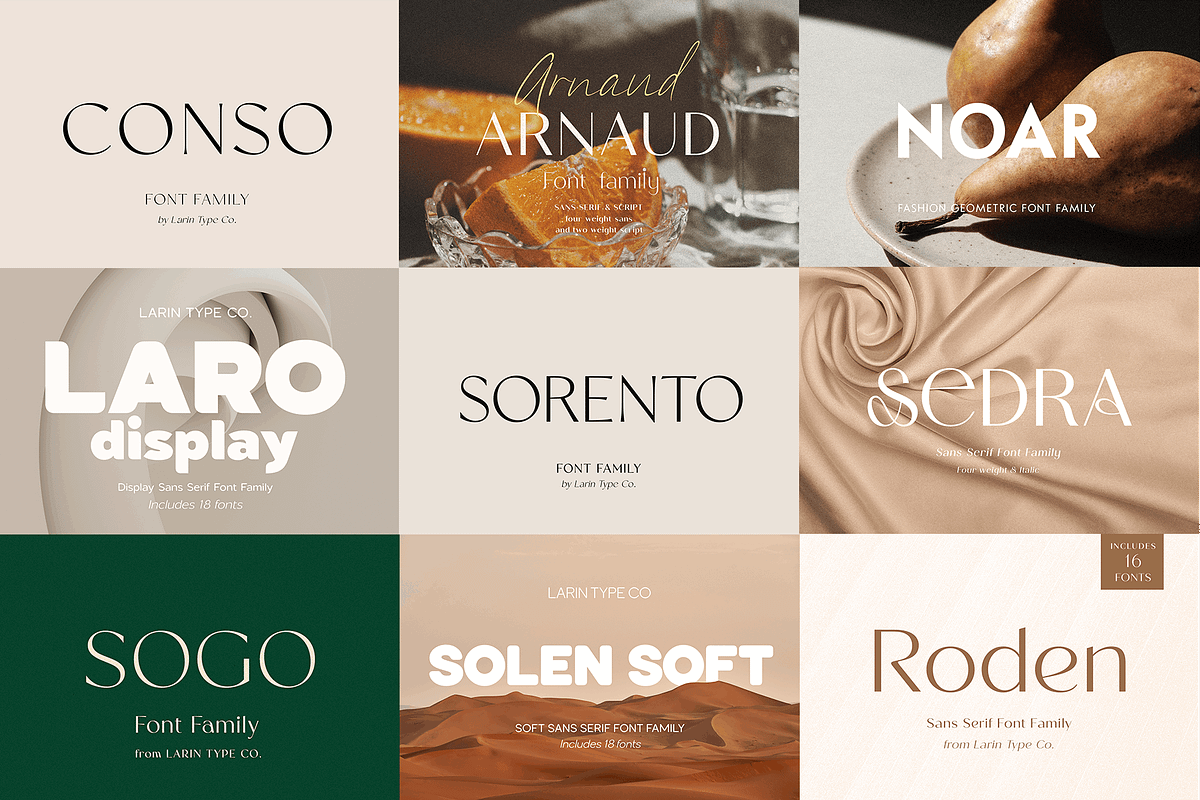 Exclusive Font Bundle, a Sans Serif Font by Larin Type Co. (Photo 2 of 15)