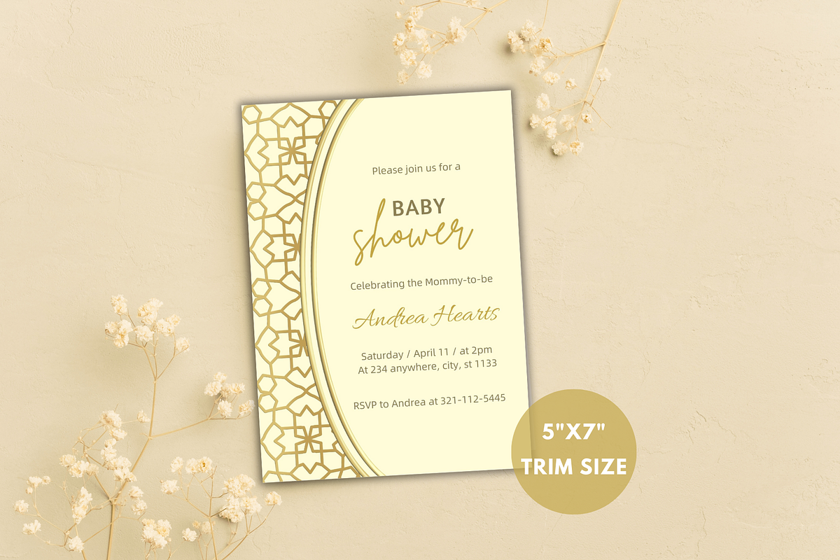 Baby Shower Invitation Template, an Invitation Template by SimoDigitalArt (Photo 3 of 9)