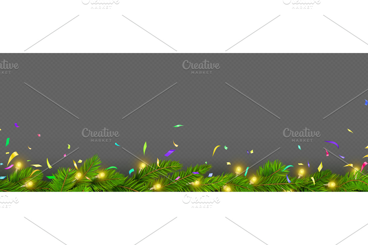 Christmas pine tree branches with, an Object Illustration by art PVP - market