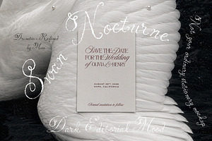 Swan Nocturne Editorial Mockups, an Advertising Mockup by Muse Mockups