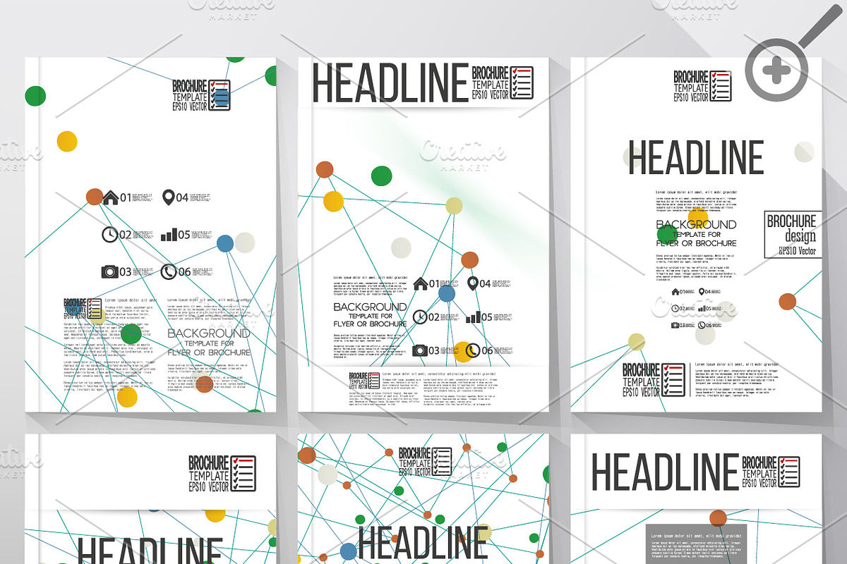 Brochure template with molecules, an Illustration by VectorShop (Photo 3 of 4)