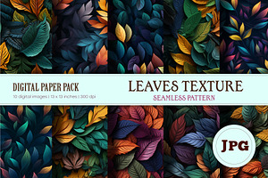 Leaves seamless texture., a Texture Illustration by KENO Mascots
